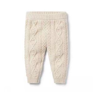 Janie and Jack Baby Cable Knit Sweater Pant in Beige Size 18-24 Months